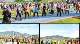 Pemerintah Kabupaten Tapanuli Tengah melaksanakan kegiatan senam bersama yang diikuti oleh Aparatur Sipil Negara (ASN) dan masyarakat di Lapangan Sepak Bola Pandan (Dok-Poto)