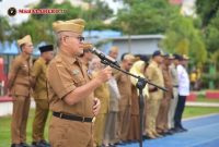 Apel gabungan ini turut dihadiri oleh para Asisten di lingkungan Sekretariat Daerah Kabupaten Tapteng (Dok-Poto)