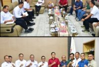 Masinton Pasaribu, SH., MH., pada Rabu, 5 Agustus 2026, menerima kunjungan silaturahmi sekaligus audiensi dari Manager PLN UP3 Sibolga, Bachtiar, beserta rombongan di Ruang Kerja Bupati Tapanuli Tengah (Dok-Poto)