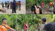 Warga desa lumut maju, kecamatan lumut, dan sekitarnya digegerkan dengan penemuan mayat seorang pria yang telah meninggal dunia tergeletak di atas pasir muara (Dok-Poto)