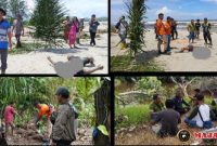 Warga di sekitar pesisir Desa Lumut Maju, Kecamatan Lumut, digemparkan oleh penemuan jenajah korban tersebut ditemukan teletak di atas pasir di muara sungai danau suhat (Dok-Poto)