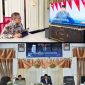 Bupati Tapanuli Tengah Masinton Pasaribu turut mengikuti dan menyaksikan penyampaian pidato Presiden Prabowo Subianto dari Jakarta (Dok-Poto)