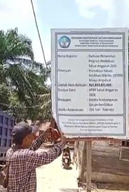 Anggaran Dana Revitalisasi SD Negeri No. 100908 Muara Ampolu II, 1,6 Miliar