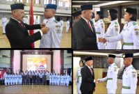 Wakil Bupati Tapanuli Tengah, Mahmud Efendi secara resmi mengukuhkan Pasukan Pengibar Bendera Pusaka (Paskibraka) tingkat Kabupaten Tapanuli Tengah (Dok-Poto)