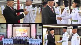 Wakil Bupati Tapanuli Tengah, Mahmud Efendi secara resmi mengukuhkan Pasukan Pengibar Bendera Pusaka (Paskibraka) tingkat Kabupaten Tapanuli Tengah (Dok-Poto)
