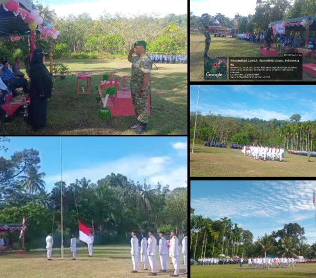 Plt Camat Lumut Pimpin Upacara Pengibaran Bendera di Lapangan Bola Lumut (Dok-Poto)