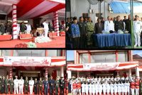Upacara Penurunan Bendera Merah Putih dalam rangka memperingati Hari Ulang Tahun (HUT) ke-81 Republik Indonesia Tahun 2026 tingkat Kabupaten Tapanuli Tengah sukses digelar di Lapangan GOR Pandan (Dok-Poto)
