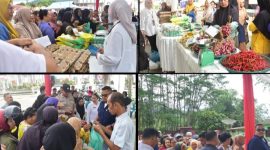 Sejumlah bahan pangan utama yang dijajakan meliputi beras, minyak goreng, telur, gula, serta bawang merah (Dok-Poto)