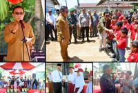 Masinton Pasaribu, S.H., M.H., bersama jajaran Pemerintah Kabupaten (Pemkab) Tapteng menggelar kegiatan berbagi kasih bersama anak-anak Panti Asuhan Sion di Desa Aek Horsik, Kecamatan Badiri (Dok-Poto)