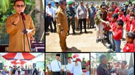 Masinton Pasaribu, S.H., M.H., bersama jajaran Pemerintah Kabupaten (Pemkab) Tapteng menggelar kegiatan berbagi kasih bersama anak-anak Panti Asuhan Sion di Desa Aek Horsik, Kecamatan Badiri (Dok-Poto)