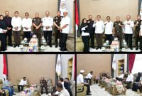 Bupati Tapanuli Tengah, Masinton Pasaribu, S.H., M.H., didampingi Wakil Bupati Tapanuli Tengah Mahmud Efendi menerima kunjungan kerja Kepala Kejaksaan Negeri (Kajari) Sibolga, Agita Tri Moertjahjanto, S.H., M.H., di ruang kerja Bupati (Dok-Poto)