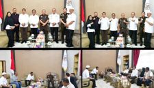 Bupati Tapanuli Tengah, Masinton Pasaribu, S.H., M.H., didampingi Wakil Bupati Tapanuli Tengah Mahmud Efendi menerima kunjungan kerja Kepala Kejaksaan Negeri (Kajari) Sibolga, Agita Tri Moertjahjanto, S.H., M.H., di ruang kerja Bupati (Dok-Poto)