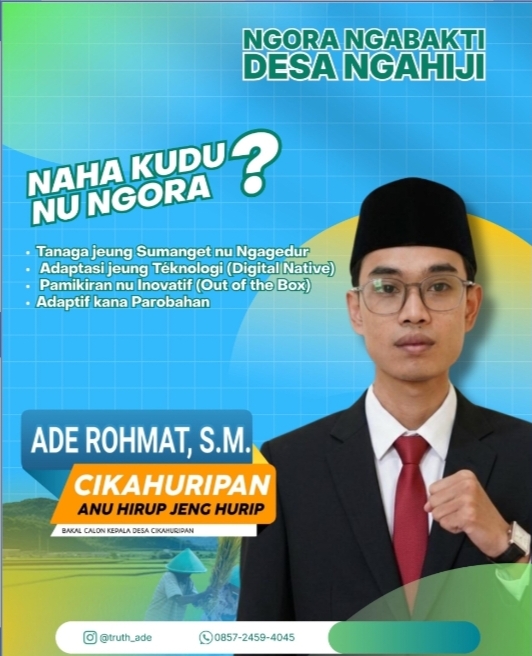 Calon Kepala Desa Cikahuripan Ade Rohmat Siapkan Program Kerja Nyata, Fokus Ekonomi, Wisata dan Transparansi Desa. (Dok - Foto)