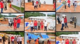 Masinton Pasaribu, S.H., M.H., meninjau langsung pembangunan kawasan Rumah Hunian Sementara (Huntara) di Kelurahan Bonalumban, Kecamatan Tukka (Dok-Poto)