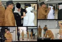 Upacara Pengambilan Sumpah/Janji dan Pelantikan Pejabat Administrator serta Pejabat Pengawas di lingkungan Pemerintah Kabupaten (Pemkab) Tapanuli Tengah (Dok-Poto)