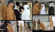 Upacara Pengambilan Sumpah/Janji dan Pelantikan Pejabat Administrator serta Pejabat Pengawas di lingkungan Pemerintah Kabupaten (Pemkab) Tapanuli Tengah (Dok-Poto)
