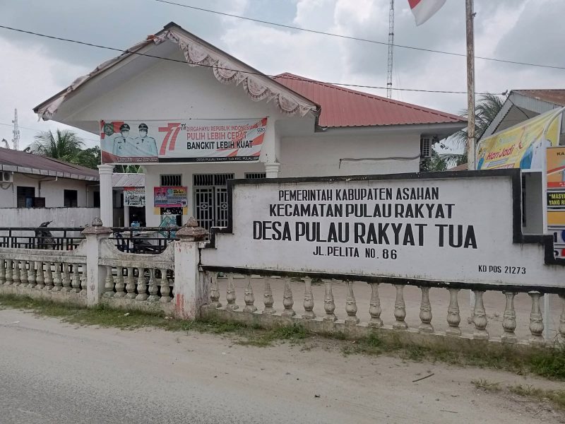 Kantor Desa Pulau Rakyat Tua, Kecamatan Pulau Rakyat, Kabupaten Asahan (fhoto.dok)