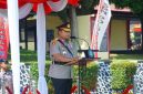 Wakapolda Jawa Barat Brigjen Pol. Adi Vivid Agustiadi Bachtiar S.I.K., M.Hum., M.S.M saat membacakan amanat Kalemdiklat Polri dalam Upacara Pembukaan Diktukba SPKT TA 2026., ( Dok - Foto )