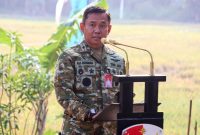 Komandan Lanud Halim Perdanakusuma, Marsma TNI Ali Gusman, S.T., M.M., menegaskan bahwa ketahanan pangan merupakan bagian dari ketahanan nasional yang memerlukan kolaborasi seluruh pemangku kepentingan,( Dok - Foto )