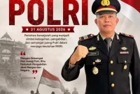 Kapolsek Ciwidey AKP Joko Prihatin menyampaikan pesan dalam peringatan Hari Juang Polri 2026, dengan latar belakang pasukan dan bendera merah putih.