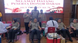 Dalam rangka memperingati Hari Jadi Polisi Wanita (Polwan) ke-78, Polwan Polda Jawa Barat menyelenggarakan kegiatan donor darah sebagai wujud kepedulian dan semangat kemanusiaan, Jum'at (21/8/2026),( Dok - Foto )