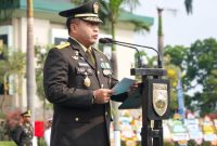 Kasdam IV/Diponegoro Brigjen TNI M. Andhy Kusuma, S.Sos., M.M., M.Han., CRFA., memimpin upacara peringatan HUT ke-81 Tentara Nasional Indonesia di Makodam, Senin (5/10/2026),( Dok - Foto )