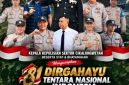 Kapolsek Cikalong Wetan AKP Deden Indrajaya, S.H., M.M., beserta staf dan Bhayangkari menyampaikan ucapan Dirgahayu TNI ke-81 kepada seluruh keluarga besar TNI,( Dok - Foto )